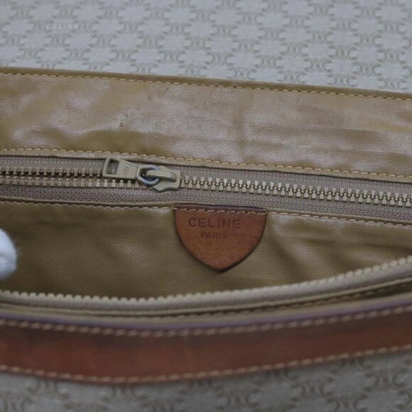 CELINE Macadam Canvas Shoulder Bag Beige Auth - Picture 12 of 16